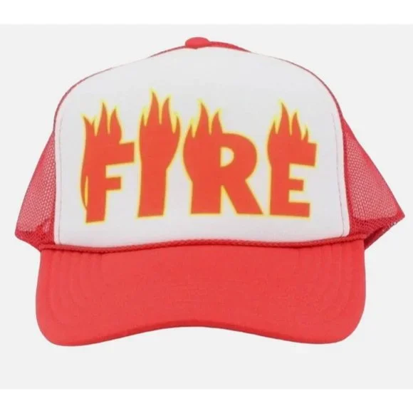 FIRE Trucker Hat Mesh Hat snapback hat adjustable - Picture 1 of 4